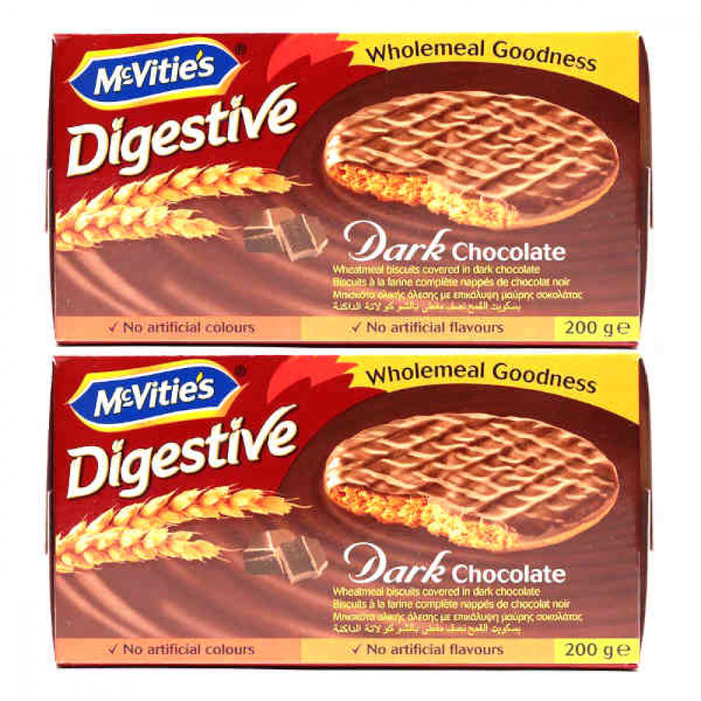 Mcvities Digestive Biscuits Dark Chocolate 2 x 200gm  Mcvities Digestive Biscuits Dark Chocolate 2 x 200gm