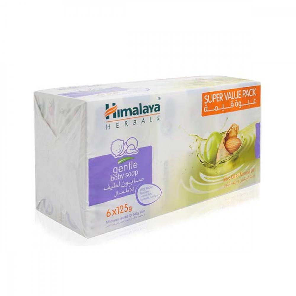 Himalaya Gentle Baby Soap Olive Oil &Almond Oil 6 x 125gm  Himalaya Gentle Baby Soap Olive Oil &Almond Oil 6 x 125gm
