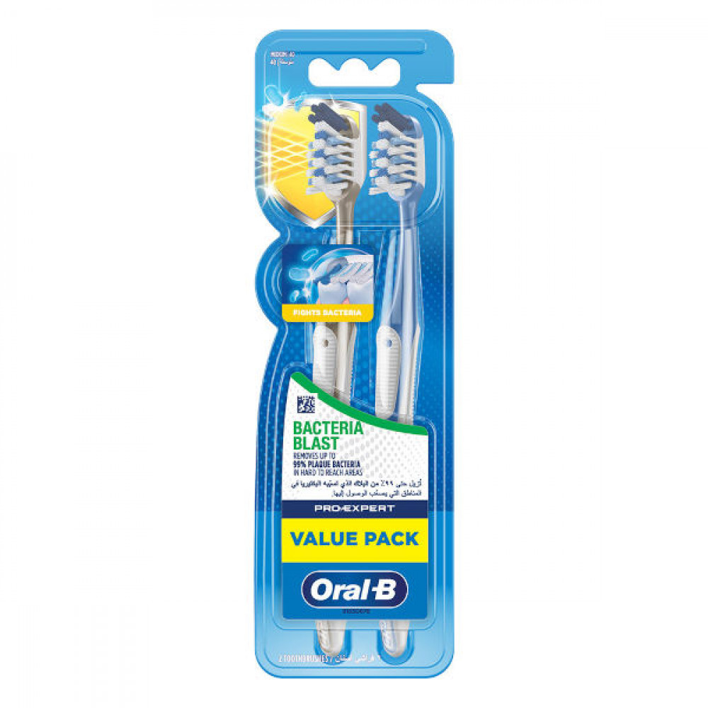 Oral-B Toothbrush Bacteria Blast Medium 2 Pcs Value Pack  Oral-B Toothbrush Bacteria Blast Medium 2 Pcs Value Pack