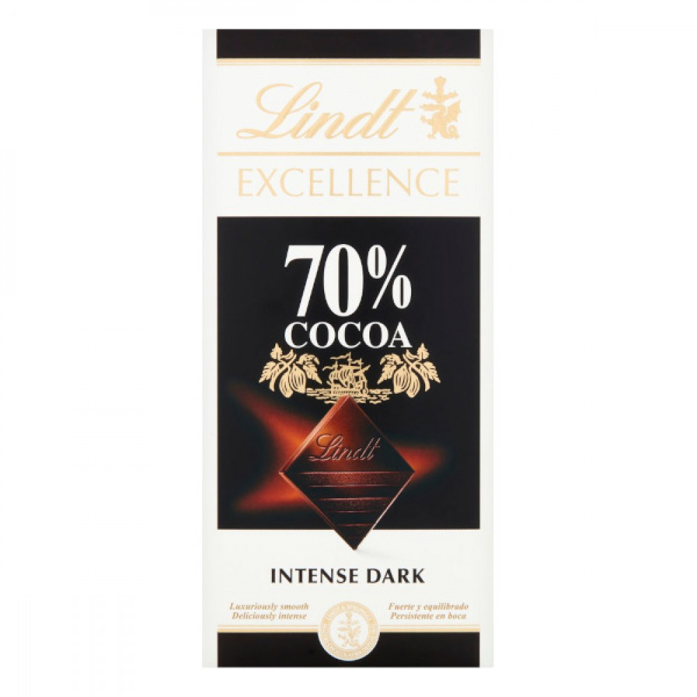 Lindt Excellence 70% Cocoa Dark Chocolate 100gm  Lindt Excellence 70% Cocoa Dark Chocolate 100gm