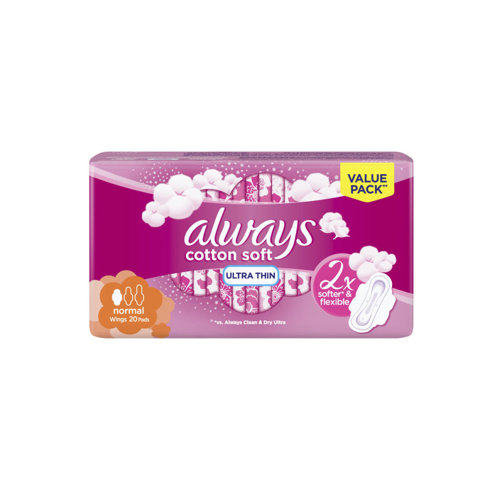 ALWAYS ULTRA THIN NORMAL WINGS 20PADS VALUE PACK