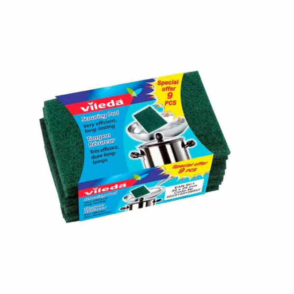 VILEDA GLITZI SCOURING PADS 9S 