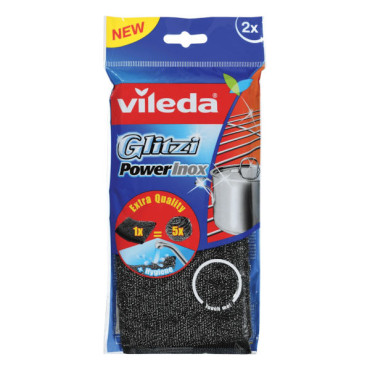 VILEDA GLITZI POWER INOX METAL SCOURER PAD 2 PCS SET 