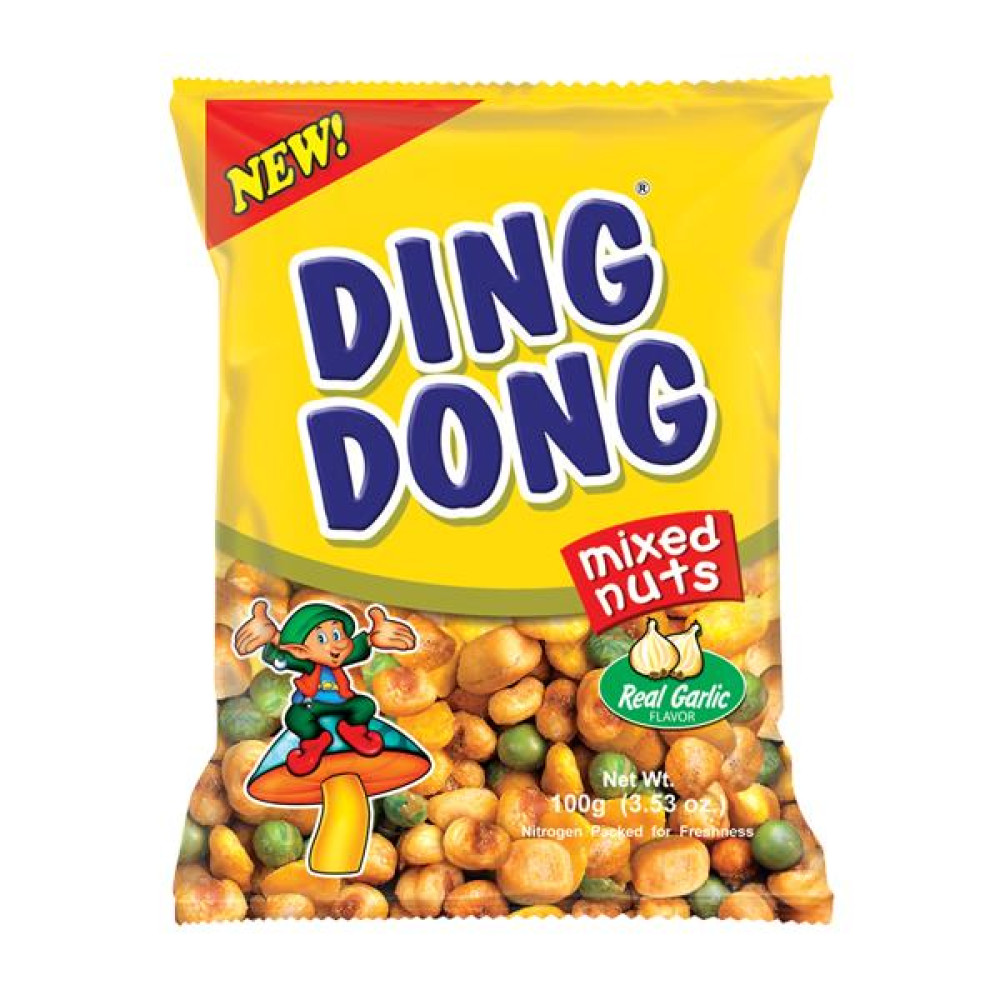 DING DONG MIXED NUTS REAL GARLIC 100GM 