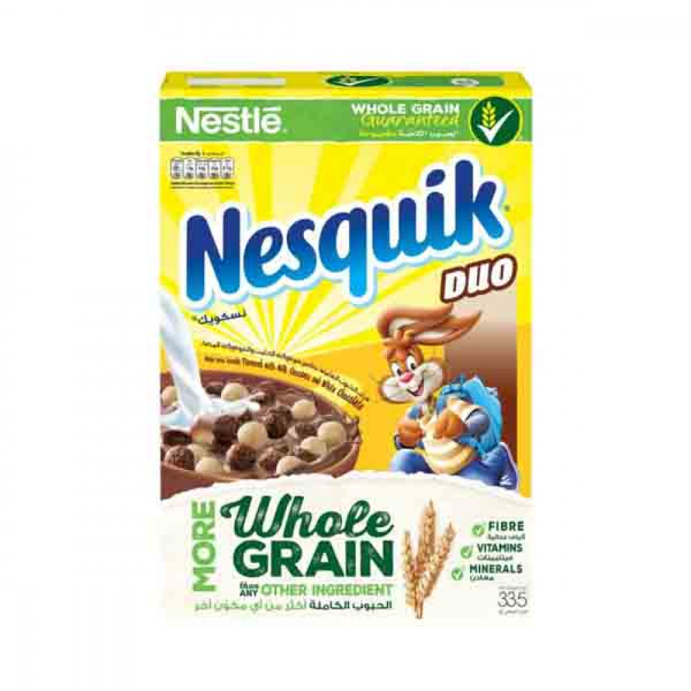 Nesquick Whole Grain Cereals Duo 330gm  Nesquick Whole Grain Cereals Duo 330gm