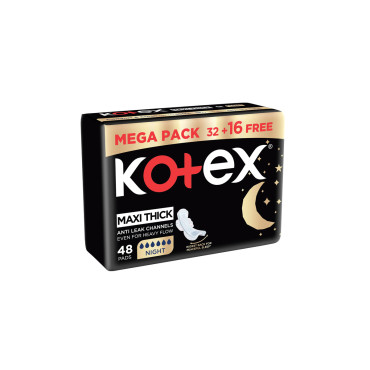 KOTEX MAXI 3D NIGHT 32+16FREE 48 S