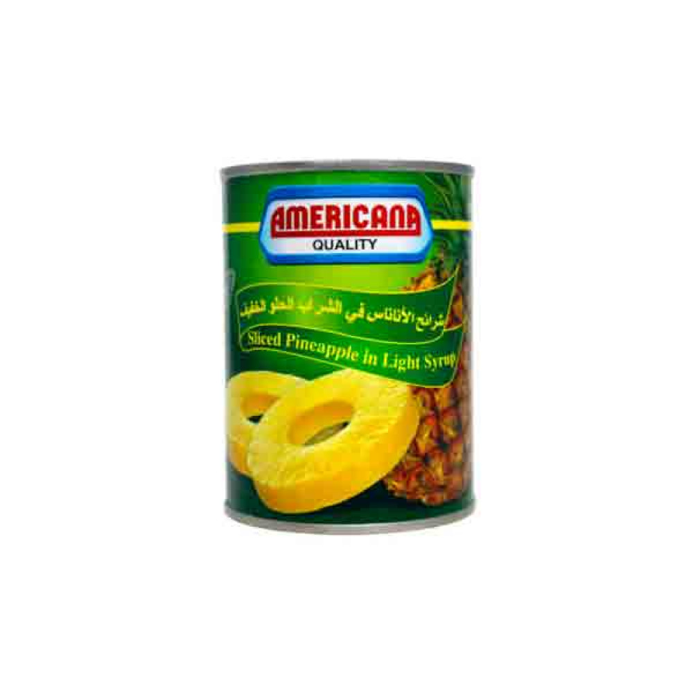 AMERICANA PINEAPPLE PIECES IN LIGHT SYRUP 565GM