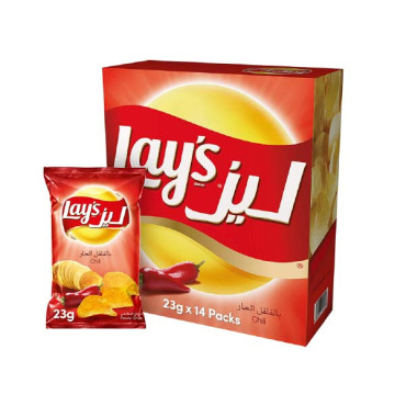 LAYS POTATO CHIPS CHILI 12 X 21GM