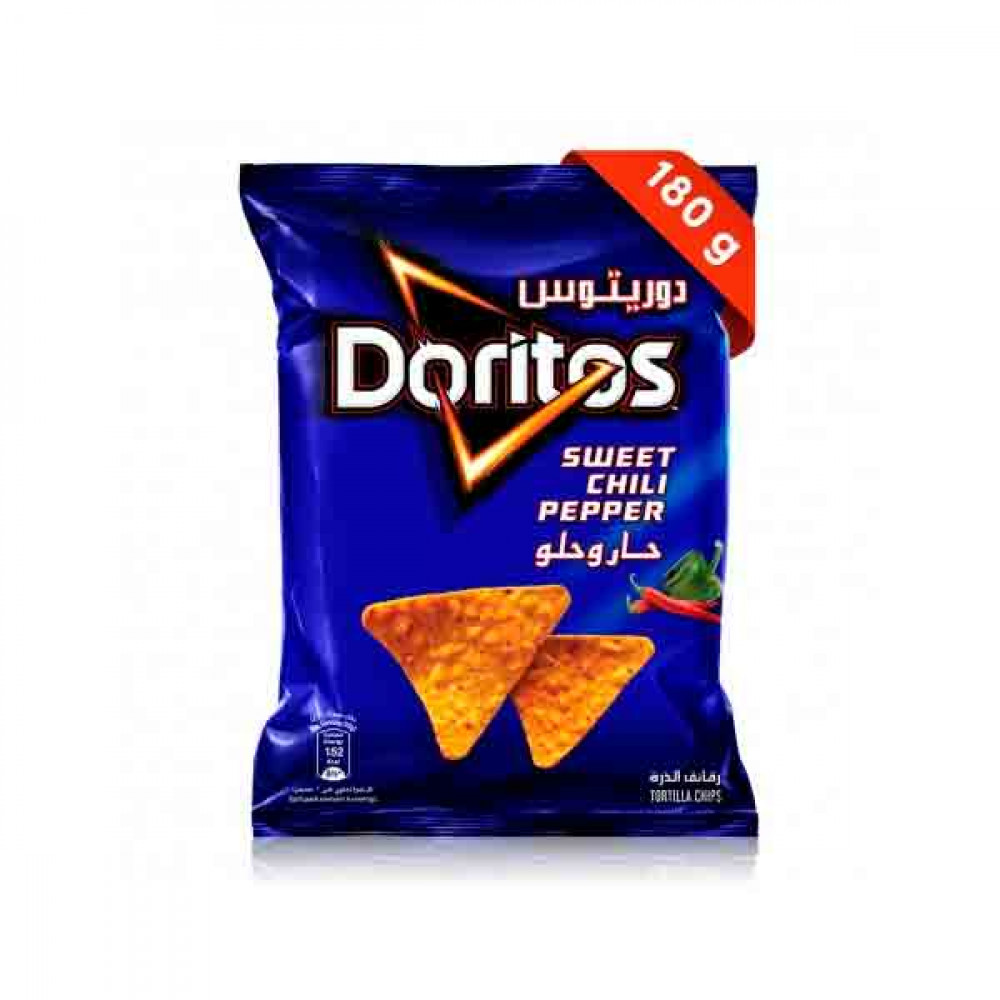 Doritos Tortilla Chips Sweet Chili Pepper 180gm  Doritos Tortilla Chips Sweet Chili Pepper 180gm