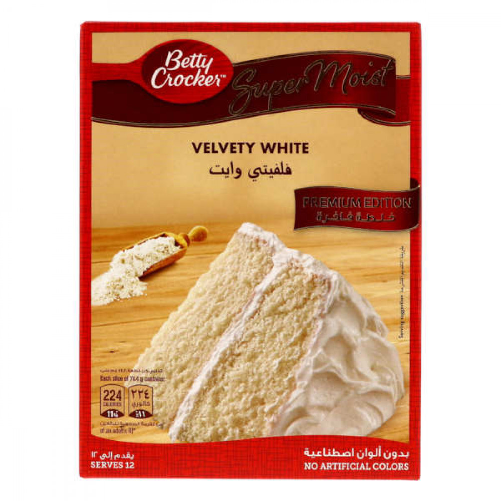 Betty Crocker Supermoist Velvety White Cake Mix 510gm  Betty Crocker Supermoist Velvety White Cake Mix 510gm