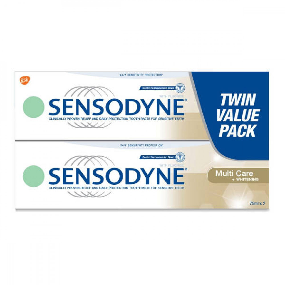 Senodyne Toothpaste Multicare+Whitening 2 x 75ml  Senodyne Toothpaste Multicare+Whitening 2 x 75ml