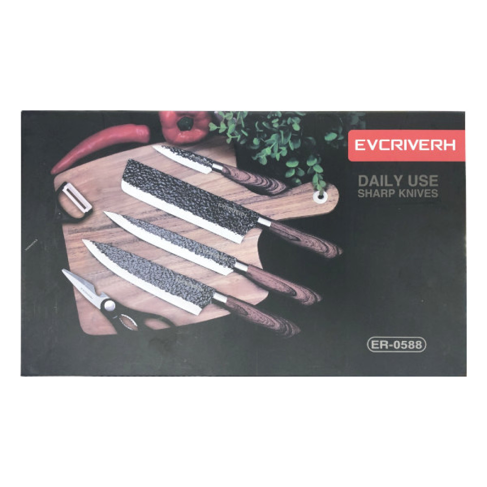 EVCRIVERH KITCHEN KNIVES 6 PCS SET 