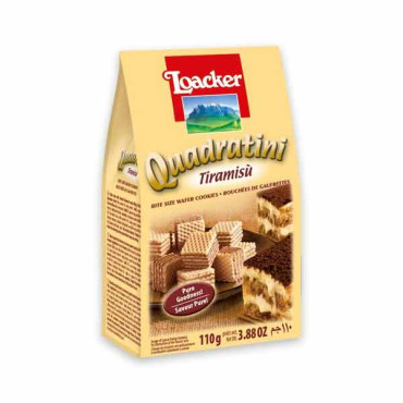 LOACKER QUADRATINI WAFERS TIRAMISU 110GM 