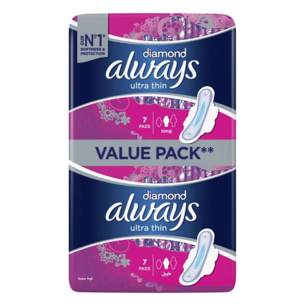 ALWAYS DIAMOND ULTRA THIN LONG 14 PADS 