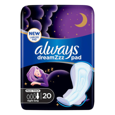 ALWAYS DREAMZZ MAXI THICK NIGHT LONG 20 PADS 