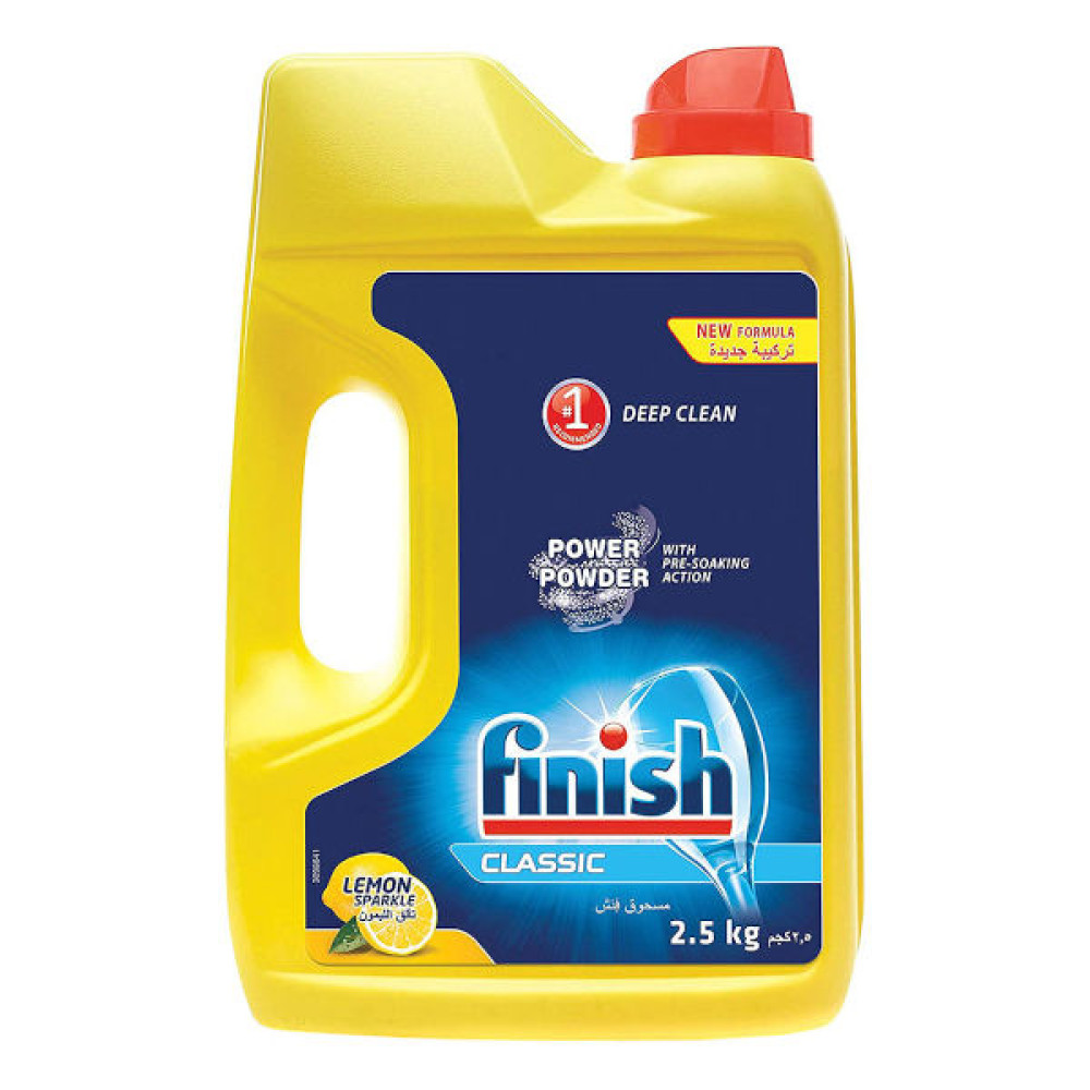 FINISH POWER POWDER DISHWASHER DETERGENT LEMON 2.5KG 