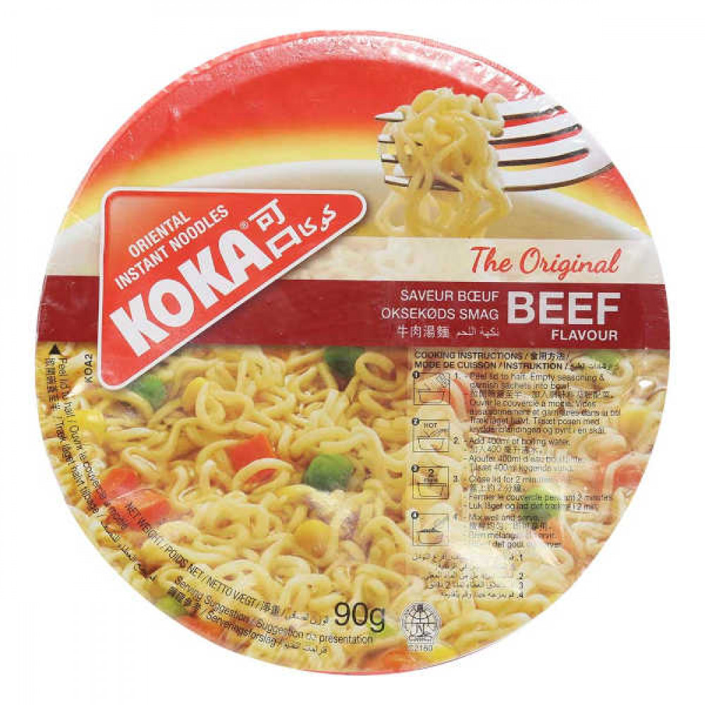 Koka Instant Bowl Noodle Beef 90gm  Koka Instant Bowl Noodle Beef 90gm