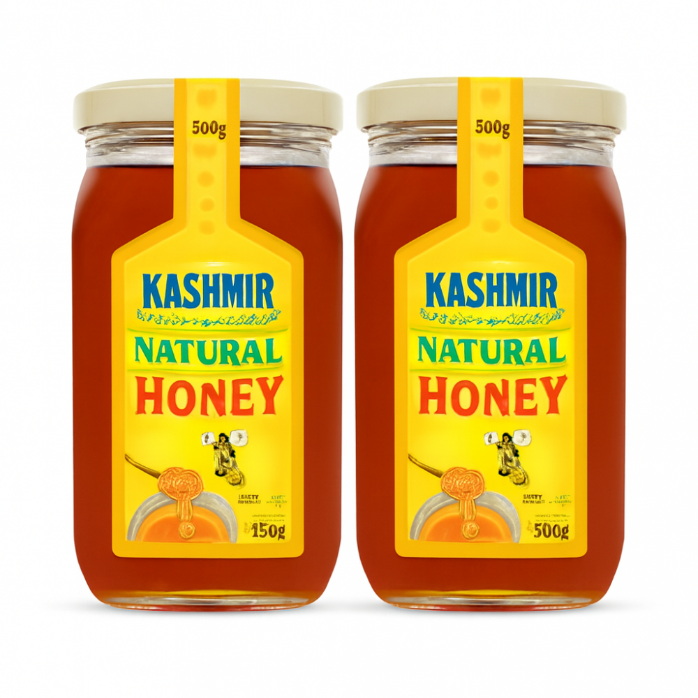 KASHMIR NATURAL HONEY GLASS JAR 2X500GM