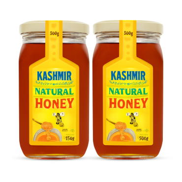 KASHMIR NATURAL HONEY GLASS JAR 2X500GM