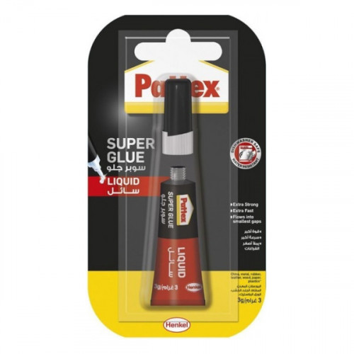 Pattex Super Glue Liquid 3gm باتكس سوبر جلو سائل 3 جم