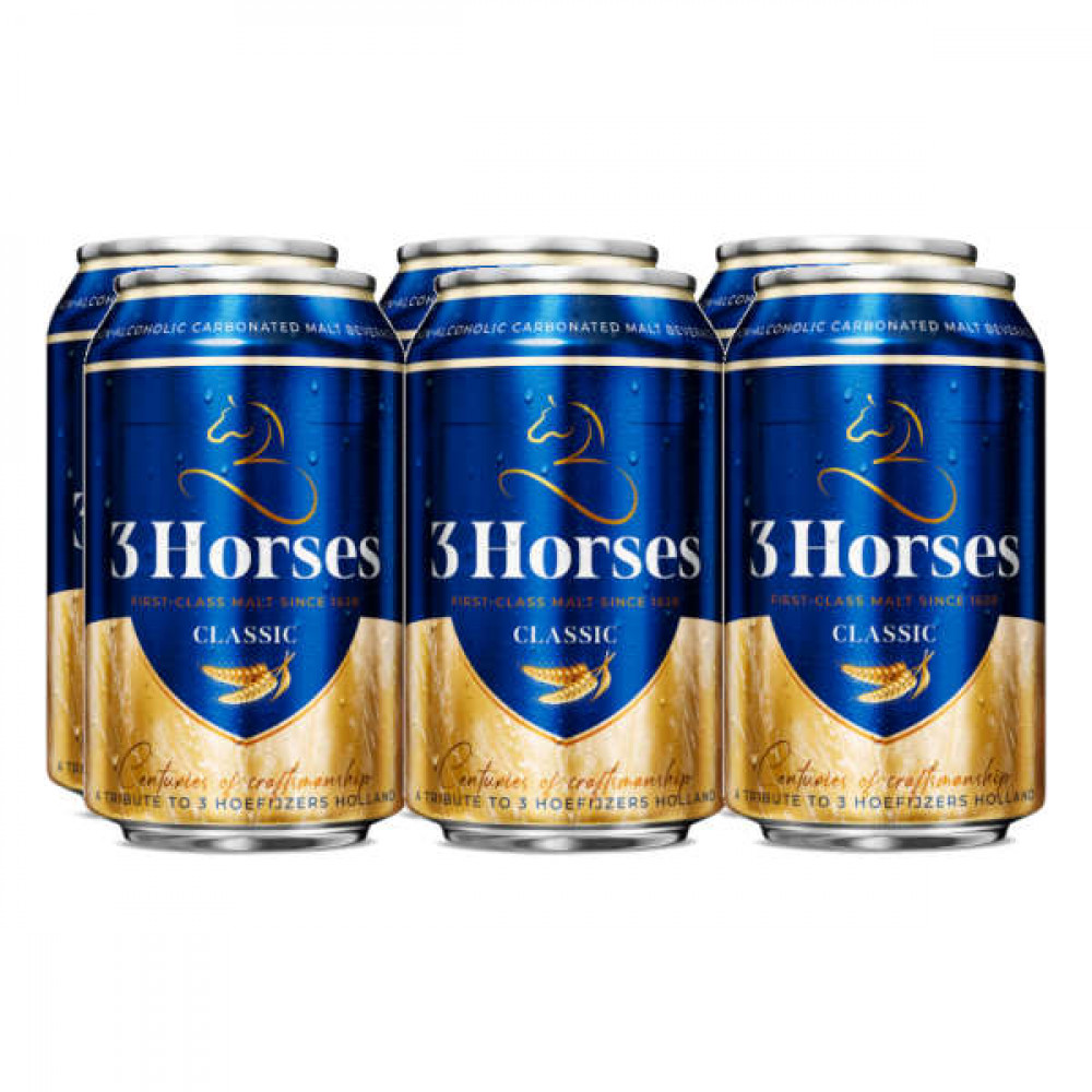 Three Horse Malt Beverage Can 6 x 330ml 