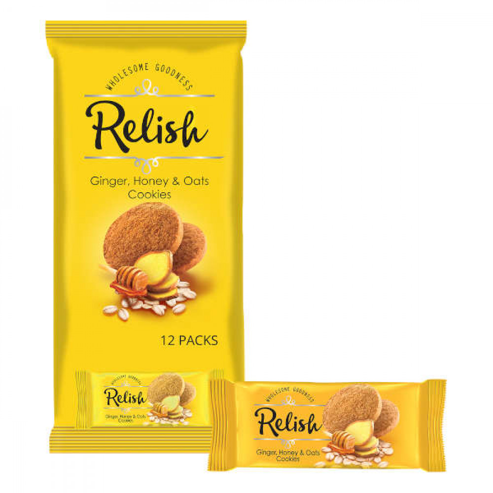 Nabil Relish Ginger, Honey &; Oats Cookies 12 x 42gm  Nabil Relish Ginger, Honey &; Oats Cookies 12 x 42gm